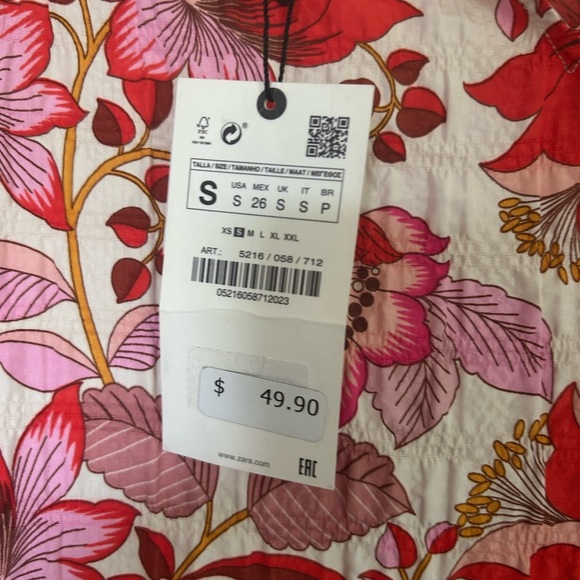 sharon dress floral zara size small NWT - Picture 5 of 5